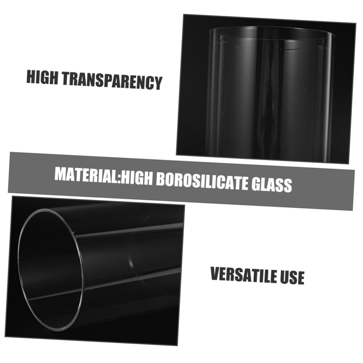 Abat-Jour en Verre Cylindrique 4 Pièces Transparent