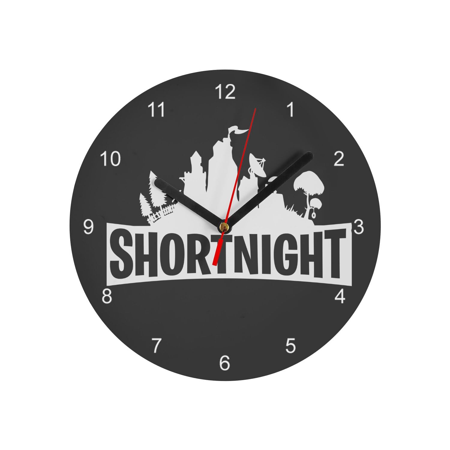 Horloge Murale en Verre Shortnight Noir 20 cm Parodie Gamer