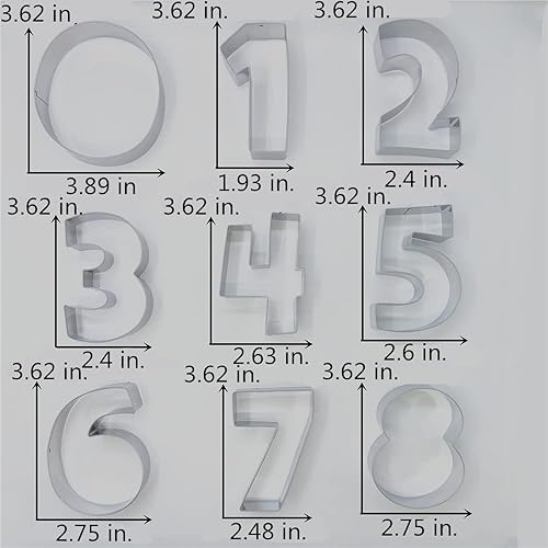 Miniatura 4 de LILIAO Número 0 / cortador de galletas de fondant para cumpleaños, aniversario, día especial, 3.9 x 3.6 pulgadas, acero inoxidable