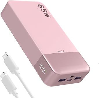 JUOVI Power Bank 65W 20000mAh Laptop Portable Charger, PD QC Fast Charging with 4 USB Ports, External Battery Pack for MacBook iPad Tablet iPhone Samsung Steam Deck and More