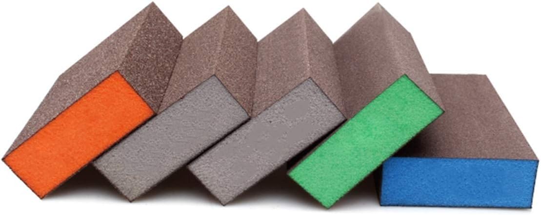 Sanding Block,Reusable Sand. Sponge Blocks For Wood Polish. 2.6x6.9x9.8 cm 5 Piece 60-220 Grit(80grit)