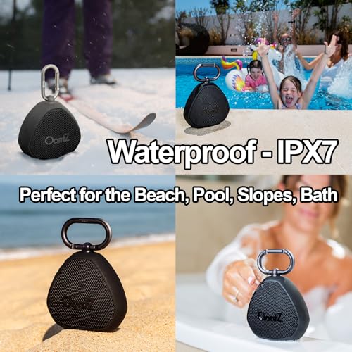 Image of OontZ Angle Clip - Portable Bluetooth Speaker, 5W Stereo Sound, 12 Hour Playtime, Rich Bass, 100 Foot Wireless Range, IPX7 Waterproof, Outdoor, Travel, Great Gift (Black)