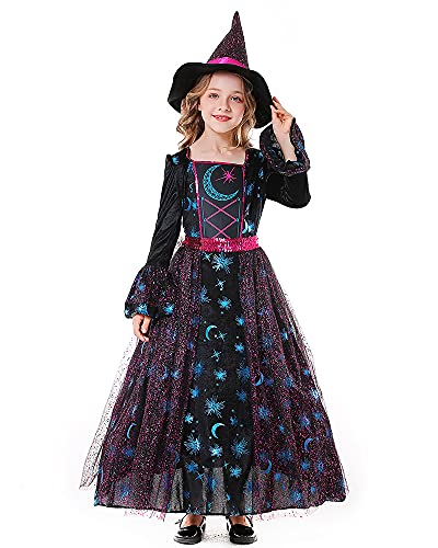Disfraz completo niña Bruja M(8-10) negro miniatura 2