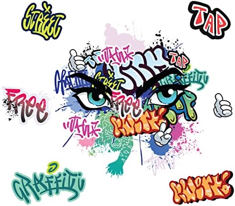 MSUP Wall Sticker Creative Wall Decals, Colorful Kids Room Wall Decor Peel and Stick Art Mural for Living Room, Dining Room, Bedroom 15.7"x23.6"