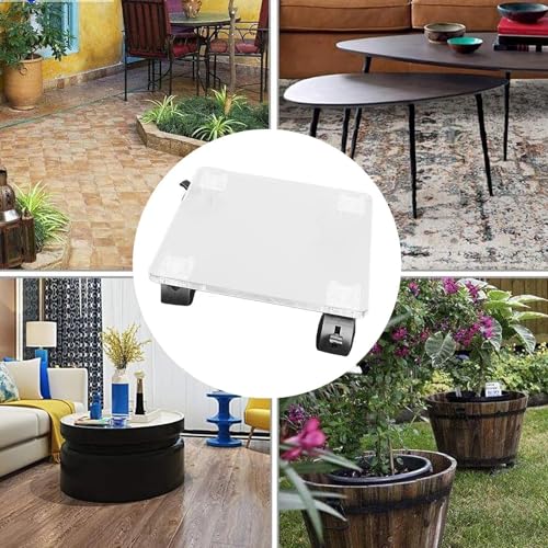 Rouleaux pour plantes avec support carré acrylique transparent roulettes pot