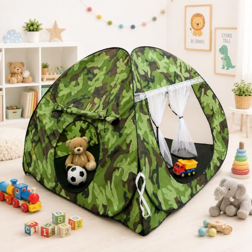 Image of Jungle Printed Play House Foldable Kids Play Tent for Boys & Girls|Indoor & Outdoor Toddler Activity| Play Tent for Kids |Fun Playhouse|Lightweight and Portable (Green-Black)