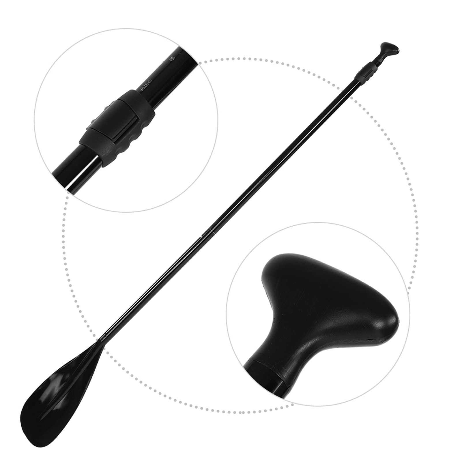 Bediffer Deska Surfingowa Paddle z Wytrzymałego Stopu Aluminium i Chowanej Długości dla Entuzjastów Pływania łódką i Kajakarstwa Classic Black