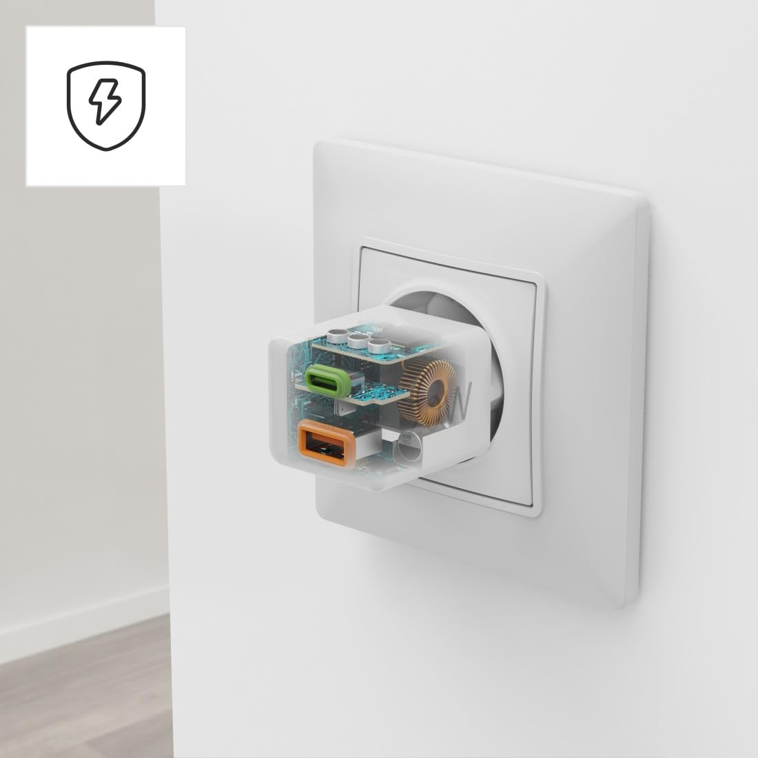 Hama Ładowarka sieciowa mini do Apple (USB C, USB A, 20 W, Quick Charge 3.0, charger, do smartfonów, tabletów, szybkie ładowanie) biała