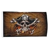 Cayyon Pirate Flag Jolly Roger Skull With Crossbones Flag Banner Outdoor Indoor Decoration Flag 3x5Feet Double Stitched Polyester with Brass Grommets