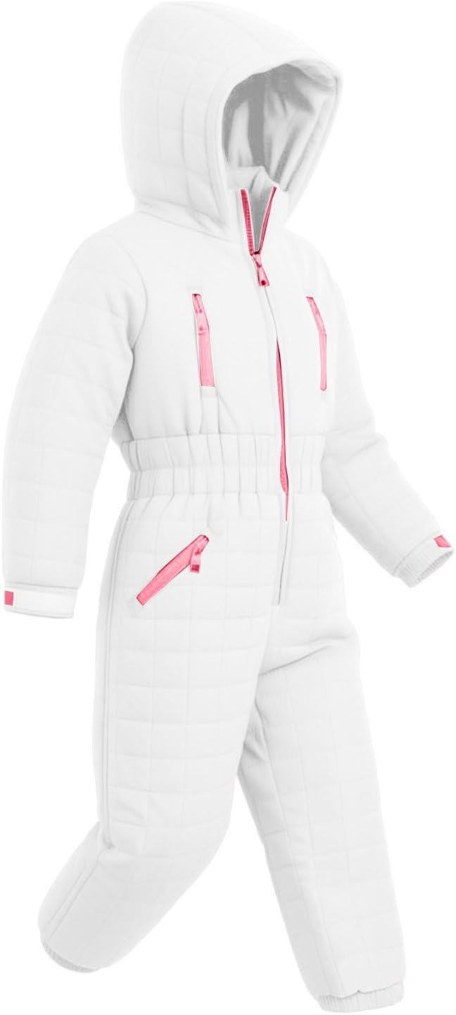 Snowsuit for Kids, Waterproof Windproof One-Piece Ski Suit with Hooded, Warm Winter Snowsuit for Boys Girls