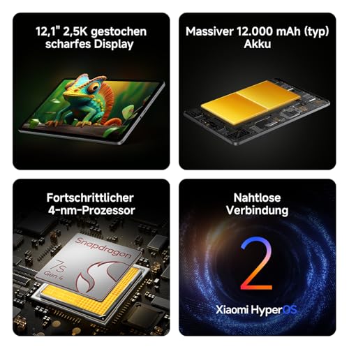 XIAOMI REDMI Pad 2 Pro, 6+128GB, 12,1" 2,5K 120Hz Display, Riesiger 12.000mAh (typ) Akku, 4nm Prozessor, Nahtlose Konnektivität, Graphitgrau – Bild 3