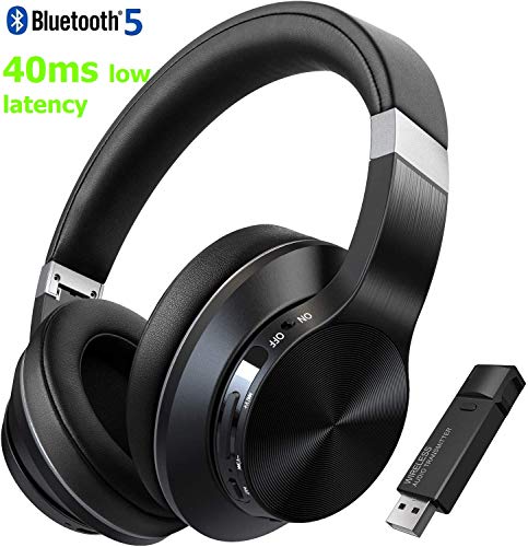 TOKSEL Wireless Gaming Headphones Set w/Noise Cancelling Microphone & Bluetooth USB Audio Adapter