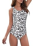 Swimsuits for Womens Bathing Suits for Women High Waisted one Piece Swimsuit Sexy Swimming Bodysuit Leopard L (fits Like US 10-12)