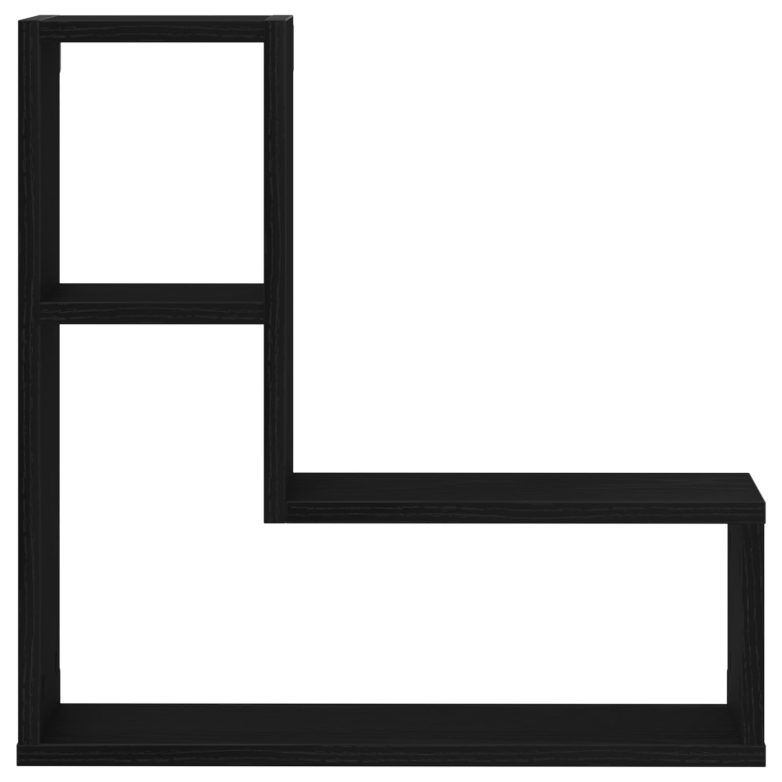 Wandregal Set Schwarz Eiche 2er Set 50x15x50 cm Modernes Design für Wandmontage Robustes Holz Regal Bücher und Deko im Wohnzimmer