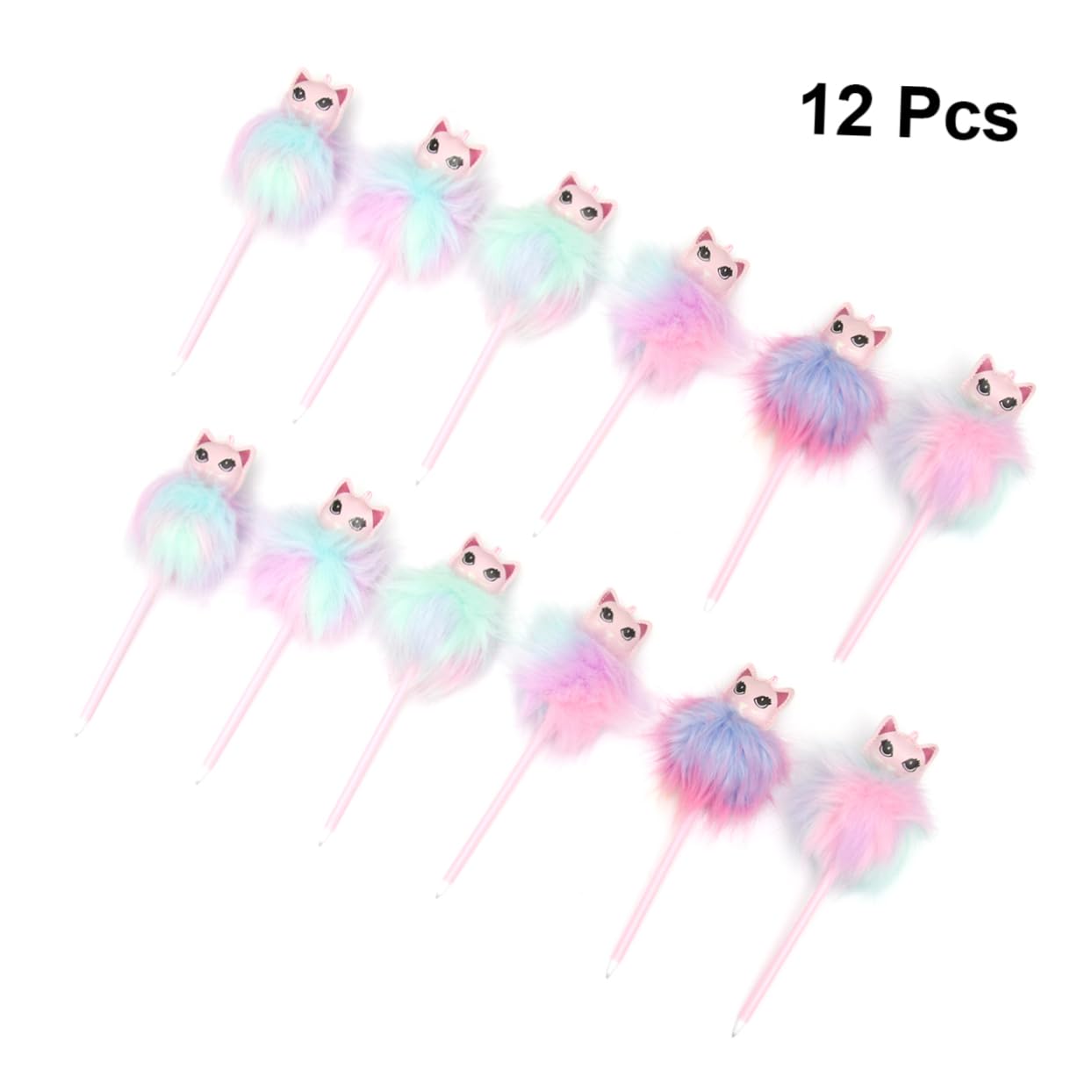 Stylos à Bille Multicolores 12pcs, Pp et Tissu, Pointe Fine