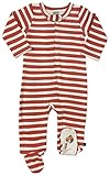 Finn + Emma Emily Winfield Martin Organic Cotton One-Piece Footie Sleeper for Baby Boy or Girl – 3-6 Months, Red Stripes