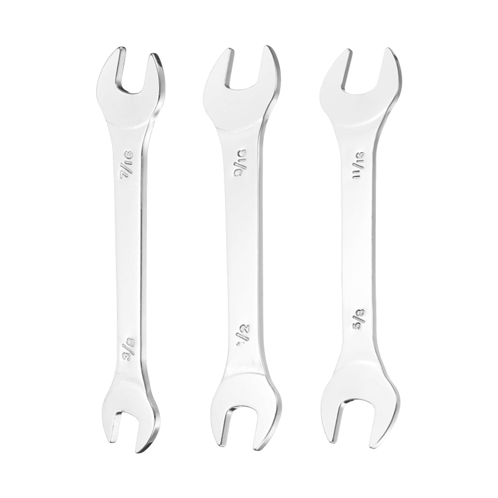 Nut and Bolt Service Wrench Set SAE 3 Piece, Thin Double Open End Tools with Visible Inch Markings for Routine Garage and Motorcycle Upkeep Sae Spanner Inch Spanner Open Jaw Wrench Thin Heads Narrow