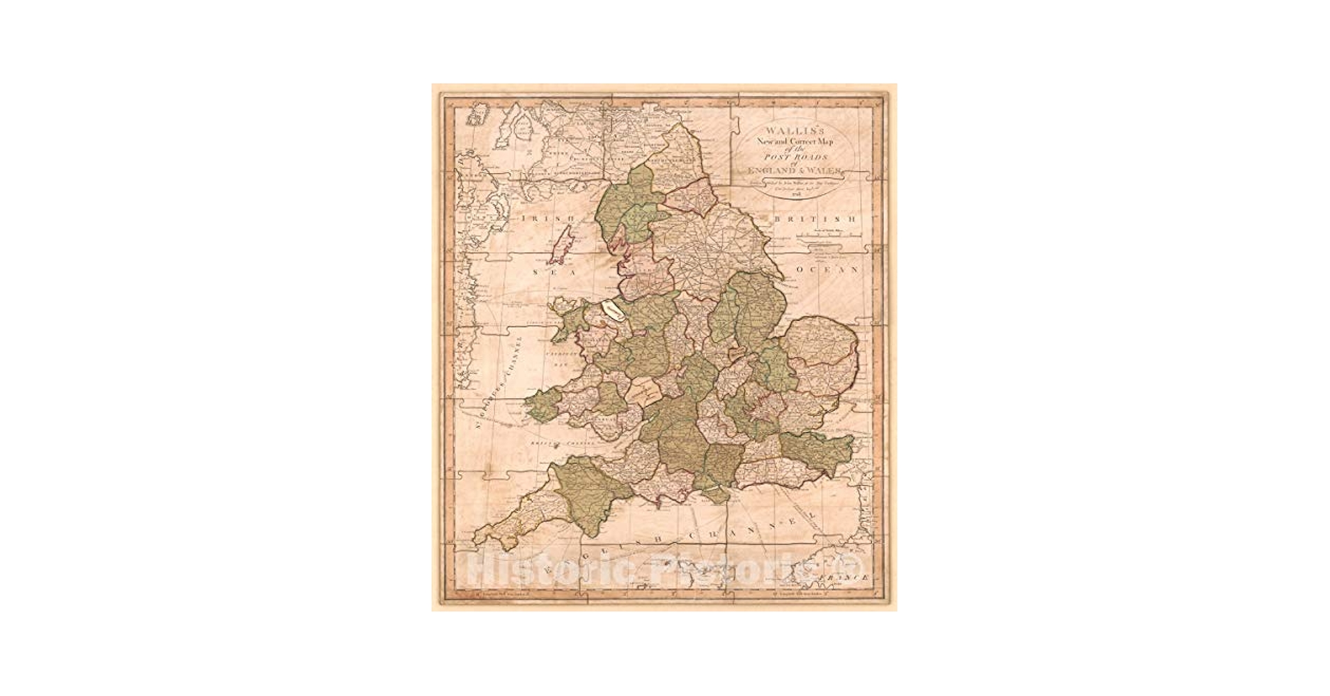 Amazon.co.jp: Historic 1810 地図 - イギリスとウェールズ