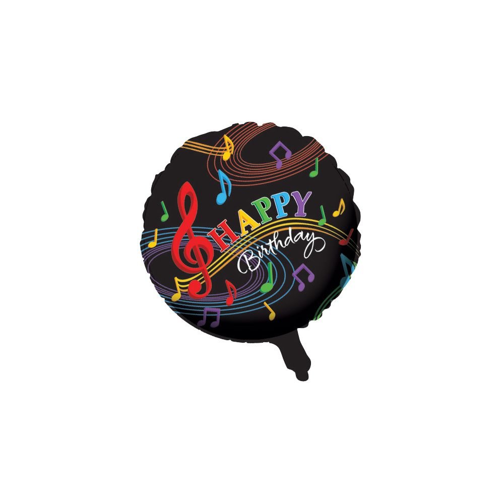 Creative Converting Dancing Music Notes Metallic Balloon, Multicolor