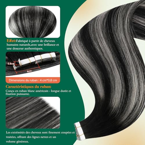 Extension Cheveux Naturel Adhesif Invisible pour Coiffures de Soirée Chic