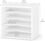 Ballucci Organisateur de fichiers Trieur de papier, 5 Organisateur de comptoirs de bureau à niveau réglable, 13 5/8" x 9 1/4" x 12", blanc