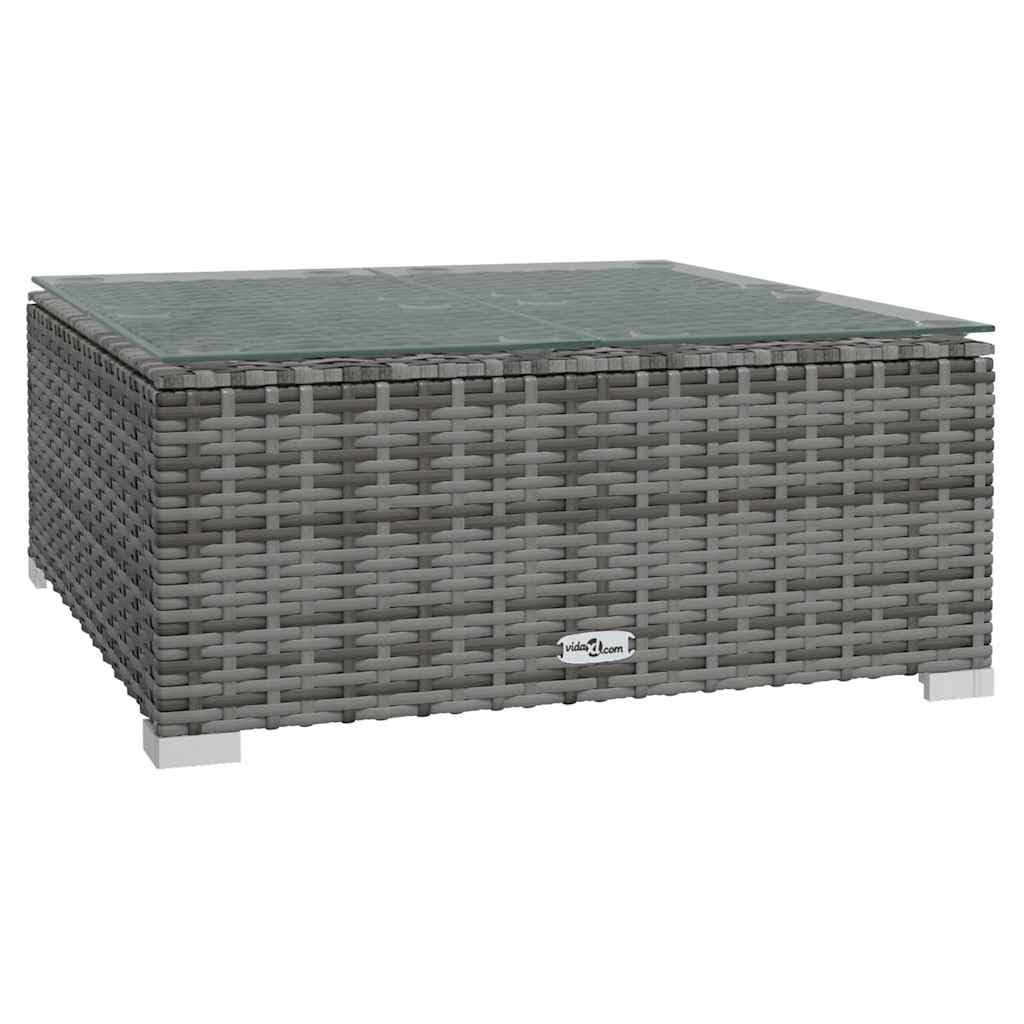 Set di mobili da giardino in polyrattan, 10 pezzi, grigio