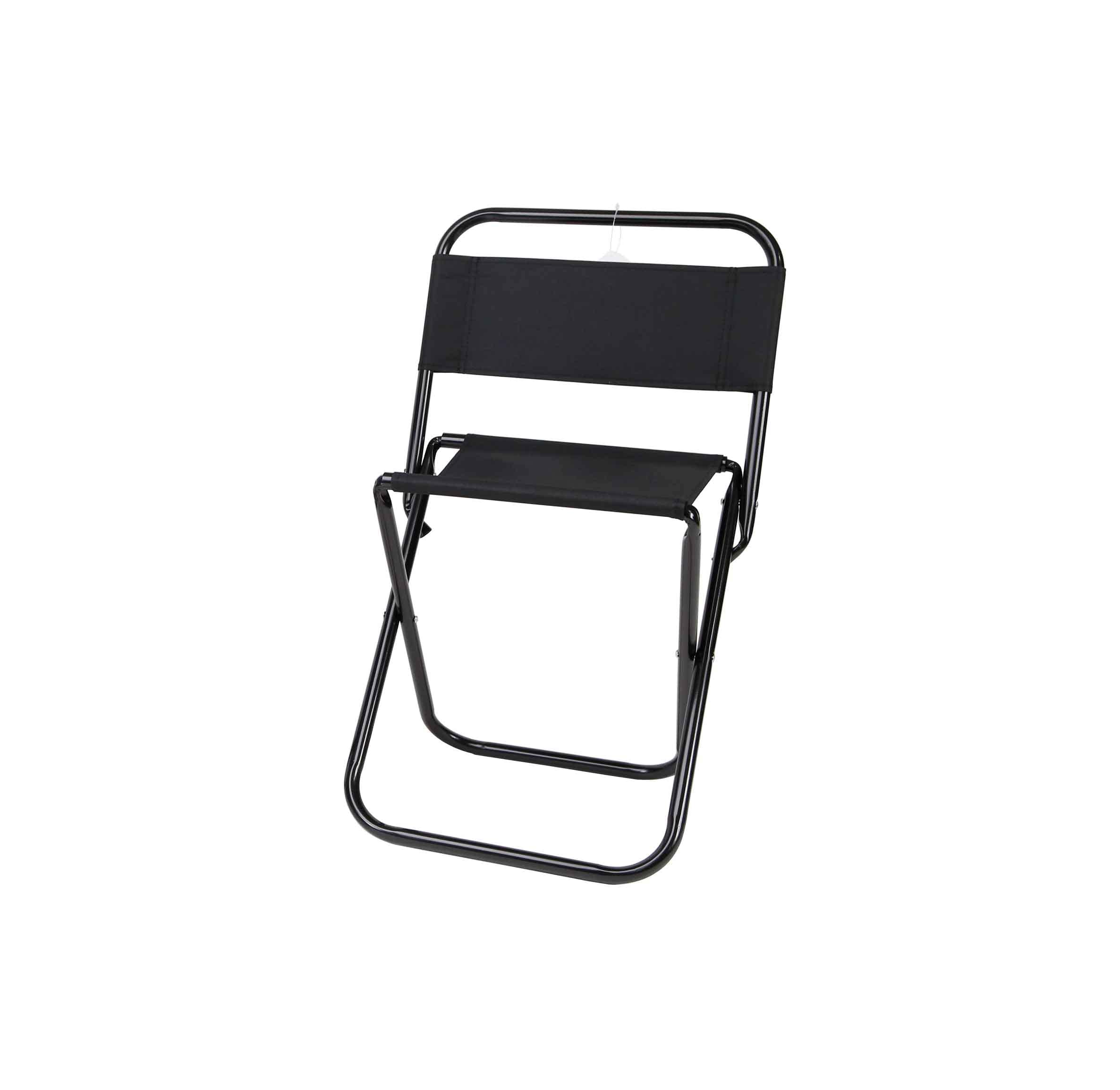 thesecrethome.es - Ultralight Portable Folding Stool with Backrest for Outdoor, Fishing, Camping, Beach, Height: 58 cm x Length: 35 cm (Black)
