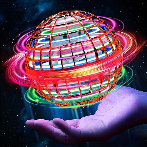 Alyssa Bola Voladora Magica, Juguetes Spinner Volador Mini Drone Flying Ball, RGB LED Fly Orb Boomerang para Niños y Adultos Rotación de 360° Pelota Voladora, Regalo de Hover Ball Niños 5-18 años