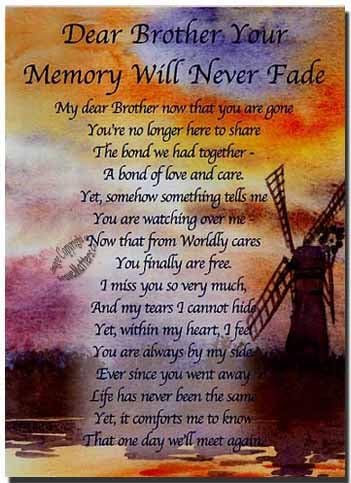 Grave Card Dear Brother Your Memory Will Never Fade Free Card Holder M04x Amazon Co Uk