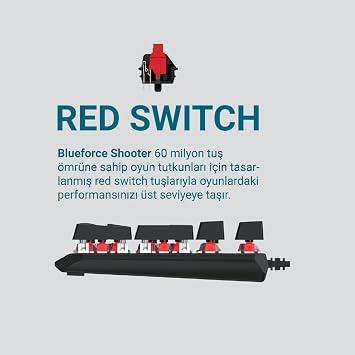 Blueforce Shooter Rainbow Mechanical Gaming Player Keyboard Red Switch Q Turkish