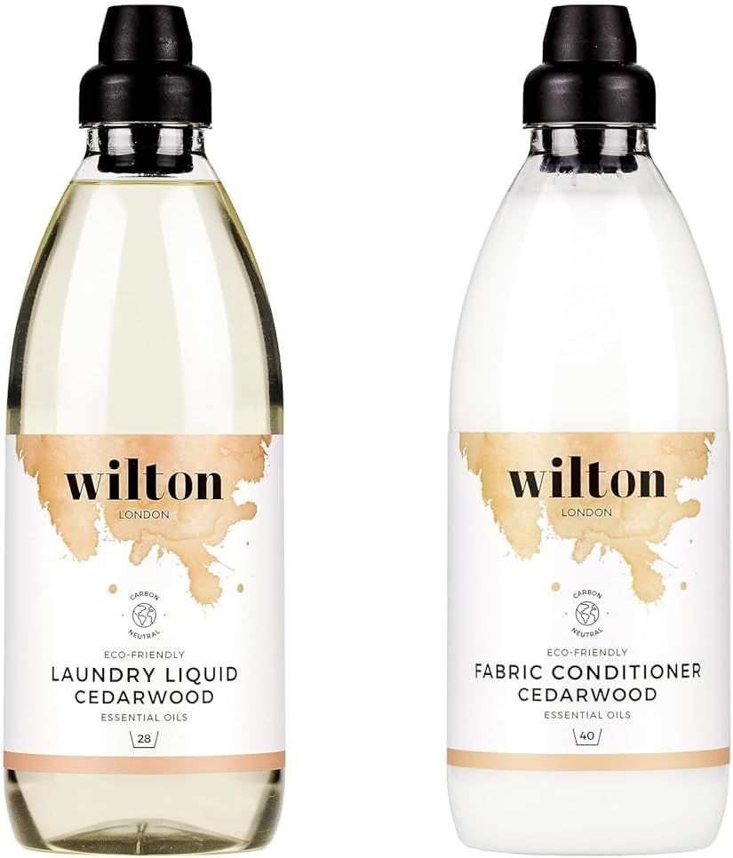 Wilton LondonEco Friendly Cedarwood Laundry Bundle - 1 x Laundry Liquid (1 Litre) & 1 x Fabric Conditioner (1 Litre)