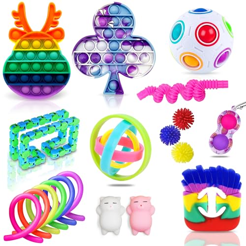 Yetech 26 peças Fidget Toy Set, pacote sensorial Fidget para autismo Tdah, alivia o stress e a ansiedade Fidget Toy para crianças adultos para festa de aniversário presente do dia das crianças