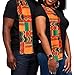 Afibi African Kente Print Stole Sash African Scarf Kente Stole Sash Unisex Kente Cloth Scarves (Red Green)