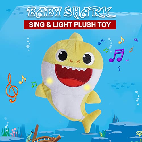 Image of Pinkfong Baby Shark Plush Sing and Light up Plush Toy 12 Inch for The Kids of 1 Year and Above, White, (BS60006)