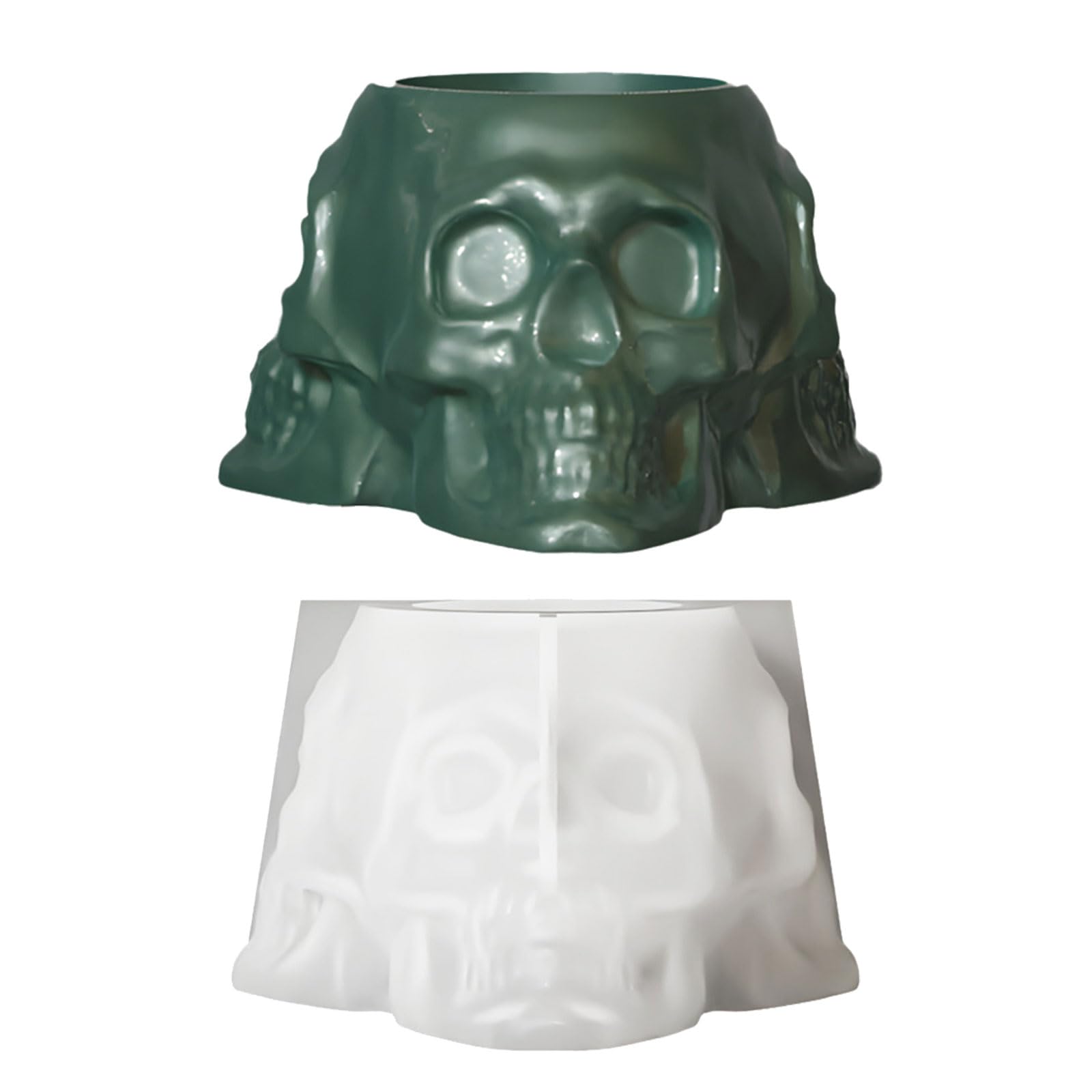 Tsophreniq Skull Silicone Holder Molds for Epoxy Resin Cup Flower Planter Ashtray Pencil Holder Gypsum Decoration Concrete Art Silicone Molds