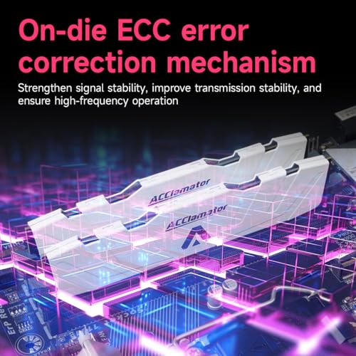 Image of DDR5 RAM 32GB (16GBx2) 6000MHz (PC5-48000) CL40 1.35V (XMP3.0 /Expo) Desktop (DIMM) Computer Memory with Heatsink White Acclamator