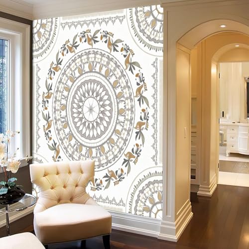 Papier peint panoramique mandala pour cacher les défauts du mur