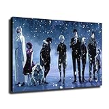 Tokyo Ghoul Posters Japanese Anime Poster Art Prints for Home Wall Decor Death of Mask Mask of Ghoul Canvas Art Print (Frame,12x18inch)