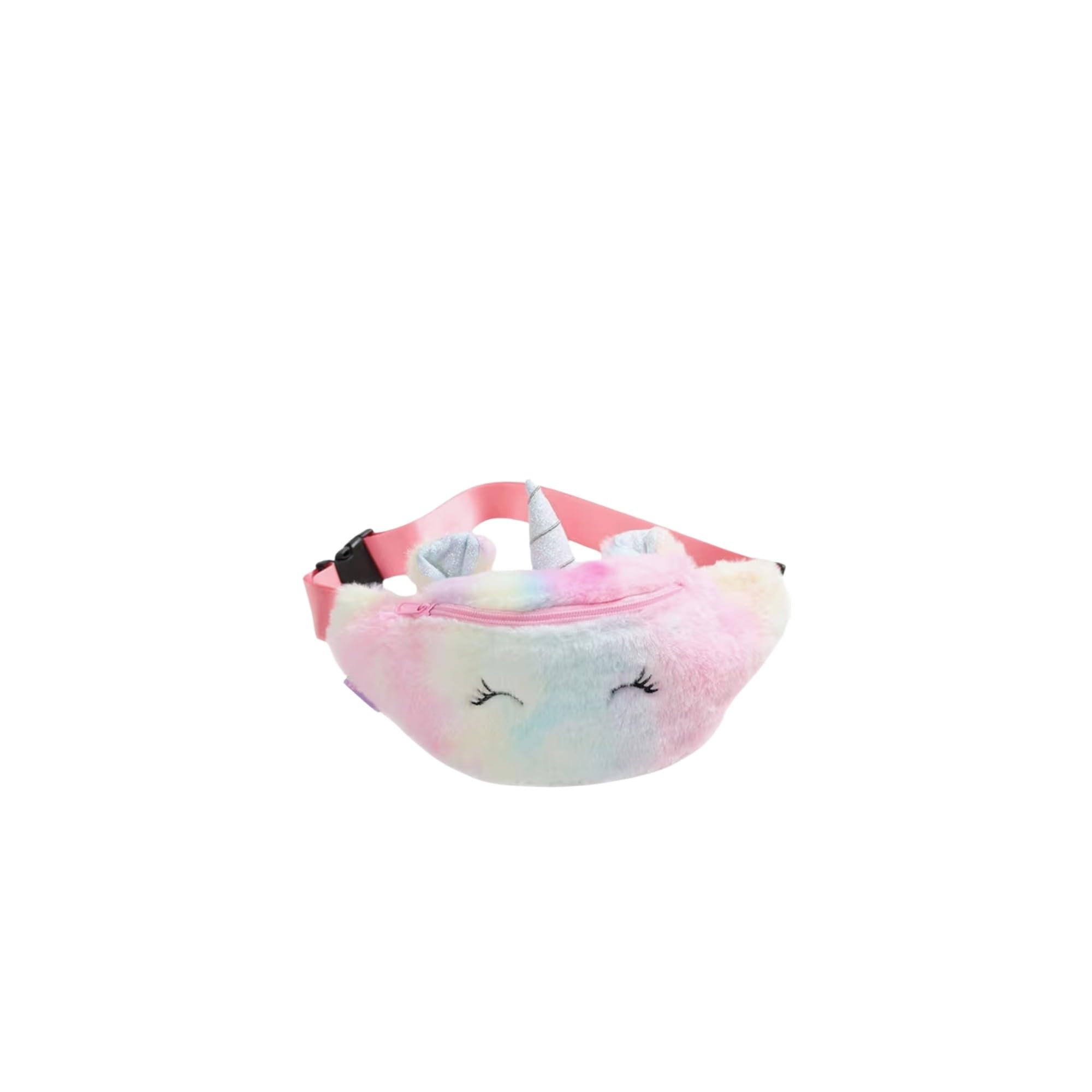 Unicorn Theme Fluffy Fanny Pack, Adjustable Strap, Zip Closure, Rainbow Colours, Pack of 1-image-42