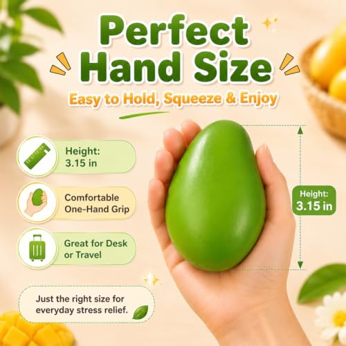 Crunchy Mango Soap Pudding Squishy Stress Ball ASMR Bead Filled Crunchy Squishy Chameleon Color Changing Sensory Squeeze Desk Relief Gift for Adults Soft Flexible Shape Retaining - Image 4