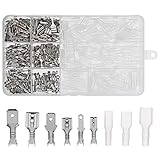 electrapick Flachsteckhülsen Flachstecker Set, 360 Stücke Männlich & Weiblich Kabelstecker Set Isolierte Verbinder mit Schutzhülle (2,8 mm 4,8 mm 6,3 mm)