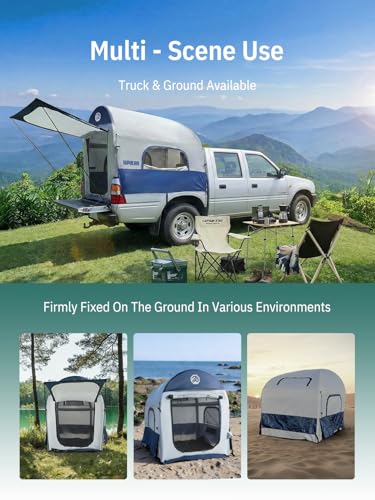 Image of Niphean Truck Bed Tent for Camping 5.5ft-8ft for 2+1 People, 2 Mins Fast Setup Inflatable Pickup Truck Tent, PU 3000mm Waterproof & High-Strength Windproof, Spacious Interior for Multi-Landscape