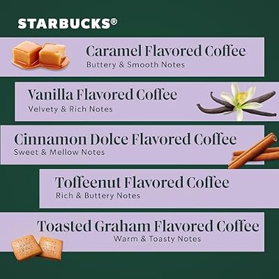 Starbucks K-Cup Coffee Pods, Flavored Hot or Iced Coffee, Variety Pack, 40 Keurig Pods