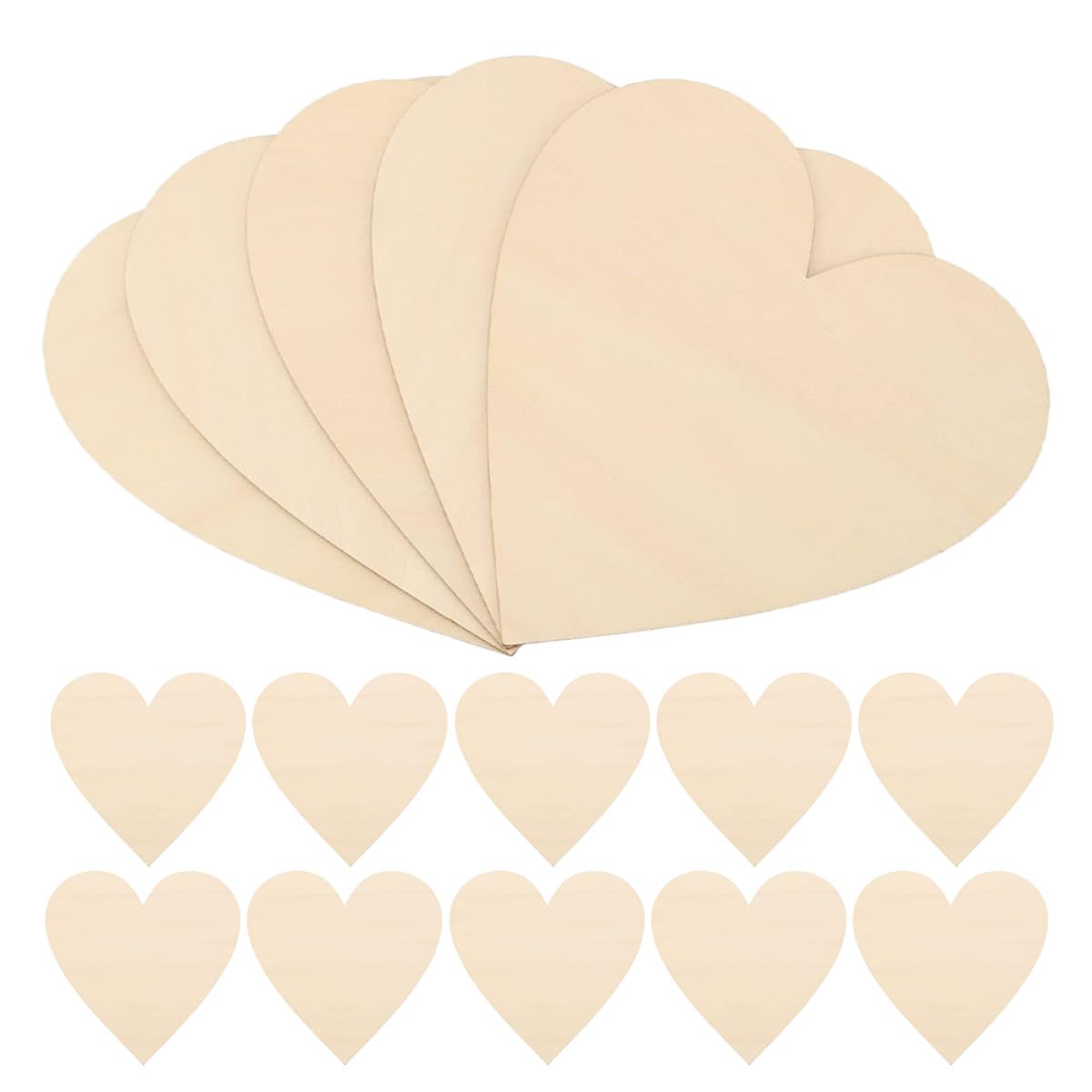 Housoutil 30 Corazones de Madera en Forma de Corazón para Manualidades Diy, Decoración de Hogar Beige, Creatividad Artesanal, Adecuado para Fiestas y Regalos Hechos a Mano
