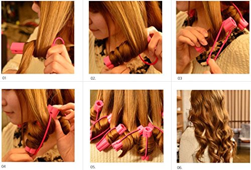 Foam Hair Curlers 12 Pack Silicon Sleep Hair Rollers Fashionable Foam Sponge Hair Curlers Clip Magic Hair Care Roller No Clip Soft Easy Application Hair Styling Tools For Lazy People (12 Pack) #TOP4