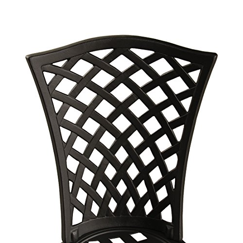 Image of Oakland Living Outdoor Aluminum 3 PC Bistro Set, Sand Black