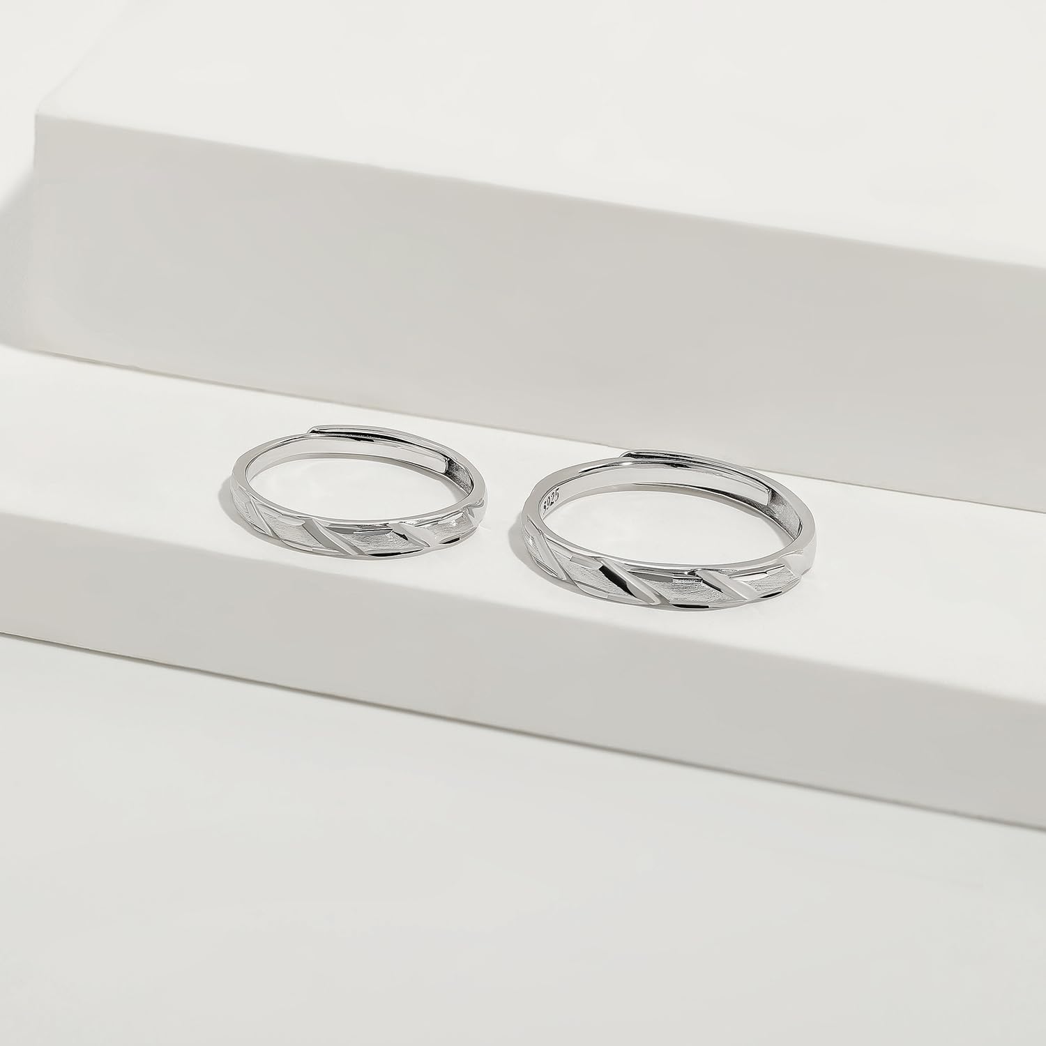 Meissa Plata de Ley 925 Anillos Pareja Alianzas Boda Ajustable Anillo Compromiso Regalos