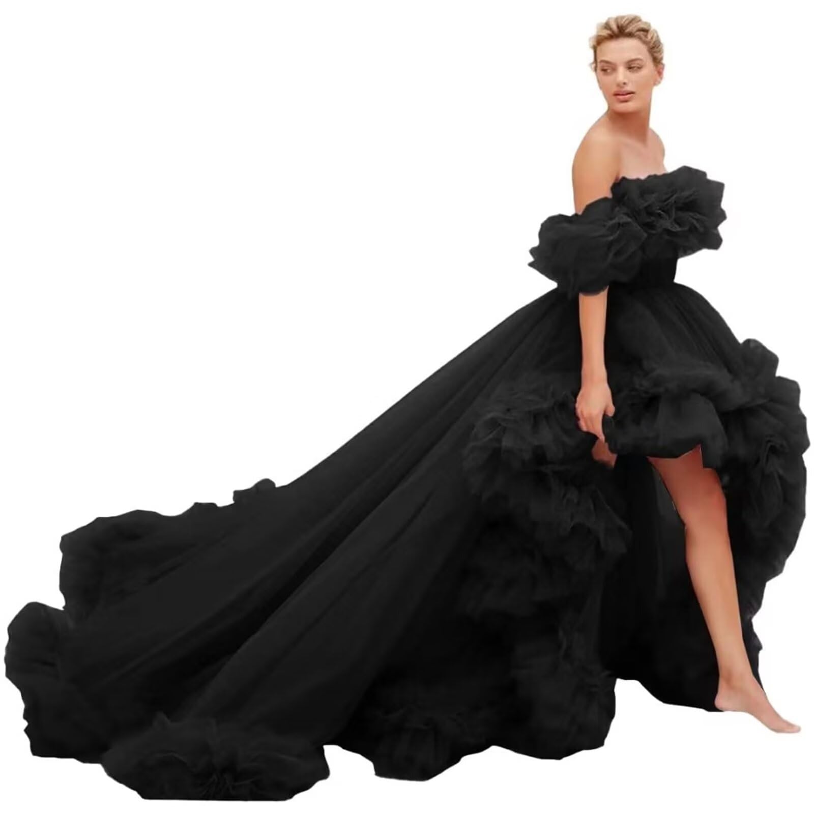 High Low Puffy Tulle Prom Dress