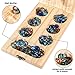 AMEROUS Wooden Mancala Board Game Set - Folding Board - Multi Color Glass Stones - Gift Package - Mancala Instructions, Portable Travel Board Game for Kids and Adults