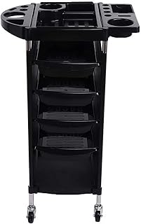 6 Tier Salon Rolling Trolley Cart, Salon Utility Cart/Esthetician Cart on Rolling Casters, Hairdresser Beauty Storage Cart, Multipurpose Tool Cart, Tattoo Tray, Hair Cart